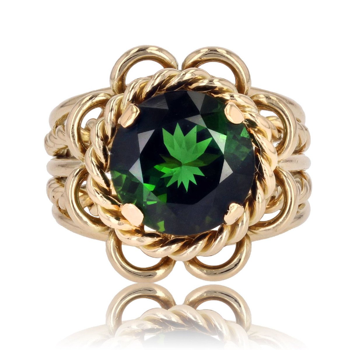 Tourmaline Gold Cords Ring
