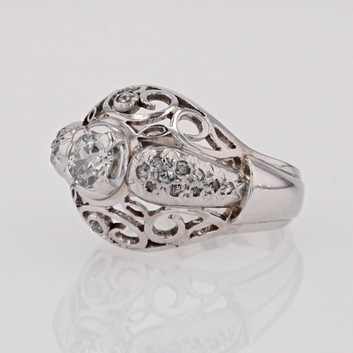 Vintage Diamond Dome Ring-photo-5