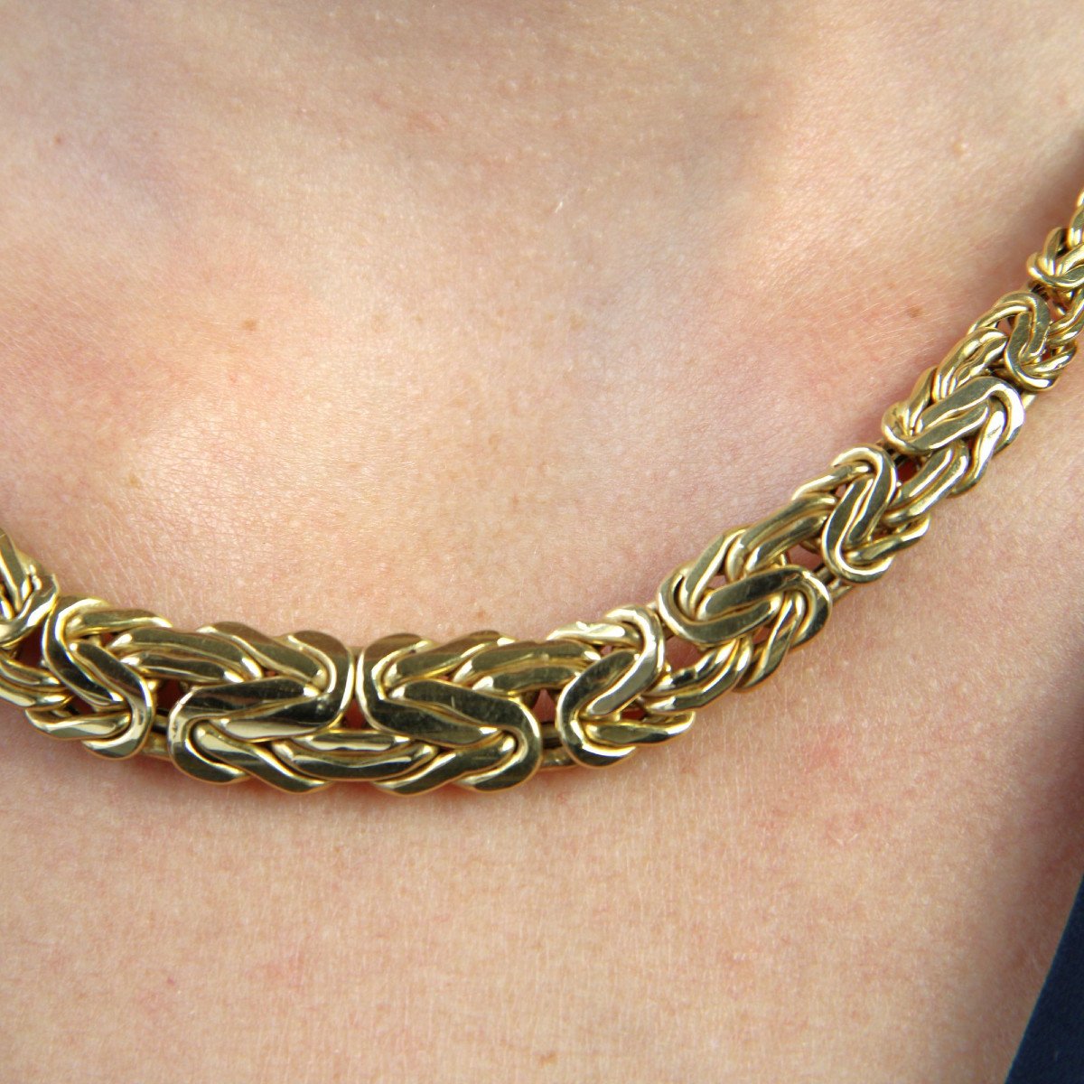 Used Necklace Yellow Gold Interwoven Mesh-photo-5