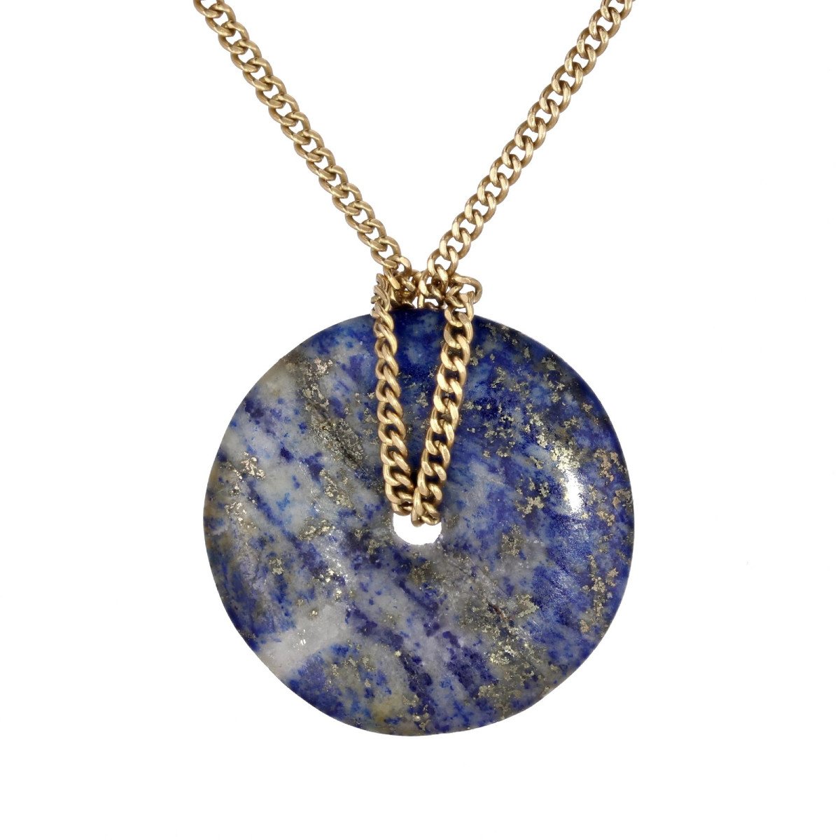 Chaine En Or Et Son Disque De Lapis Lazuli-photo-6