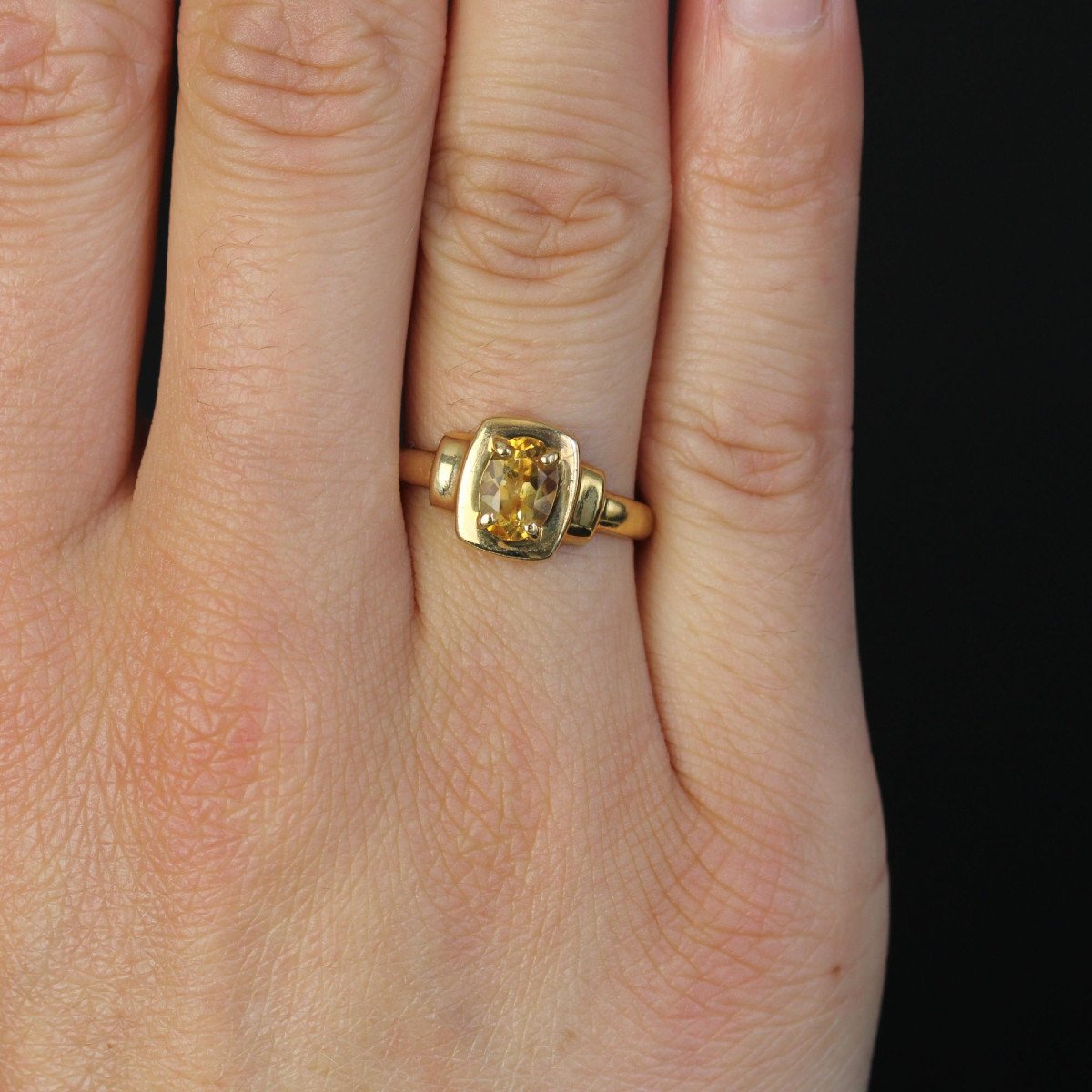 Bague Citrine Or Jaune d'Occasion-photo-1