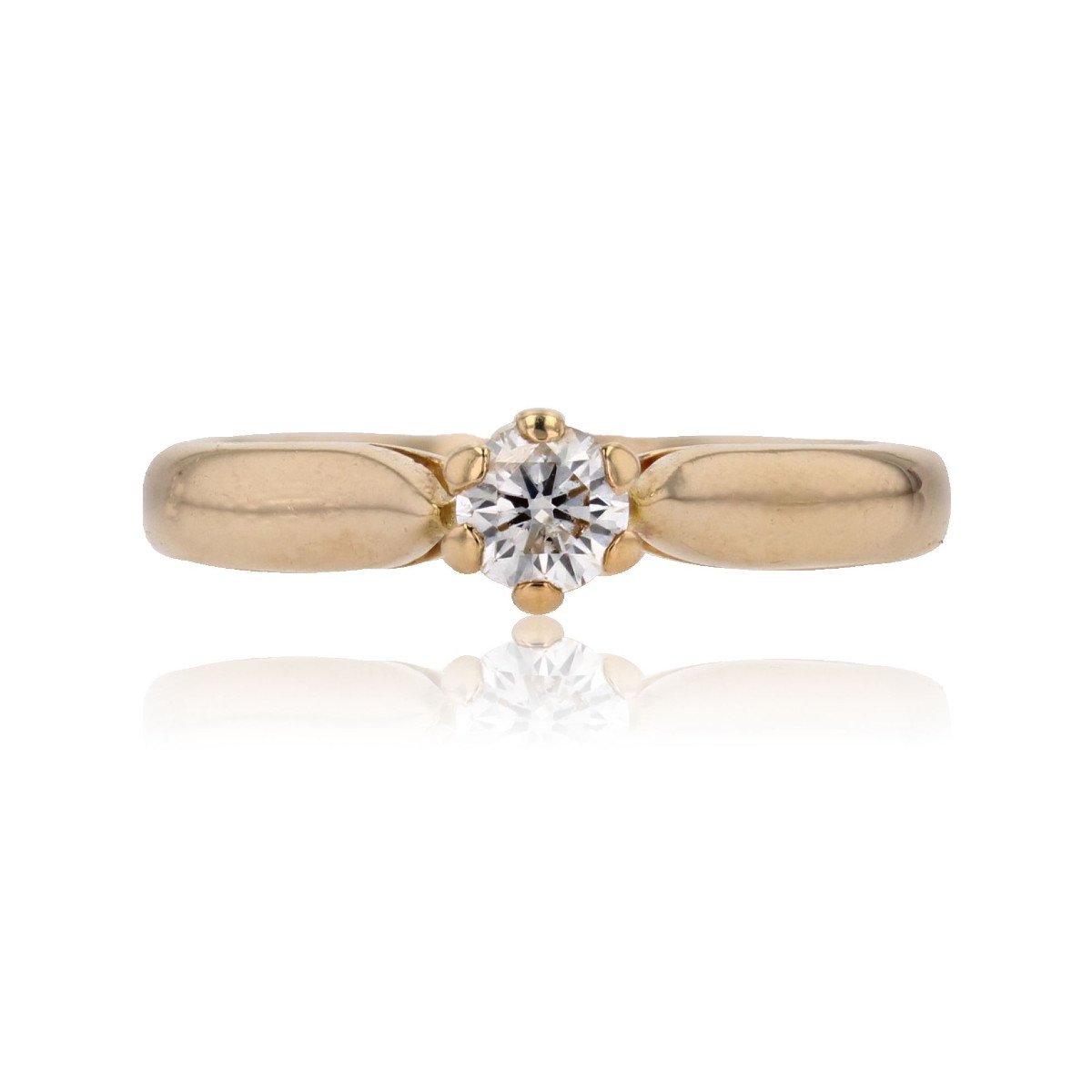 Yellow Gold Diamond Solitaire Ring