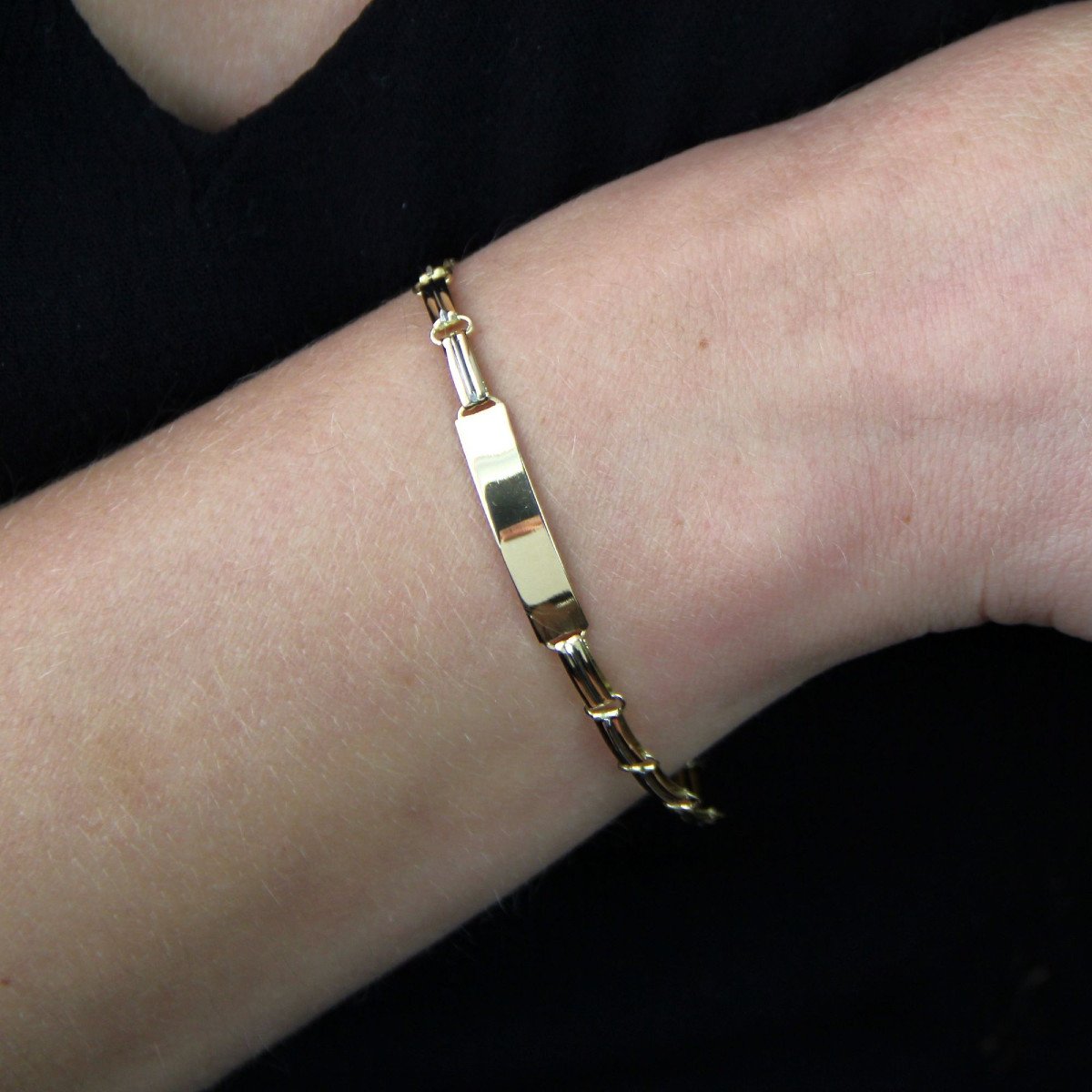 2 Gold Curb Bracelet-photo-1