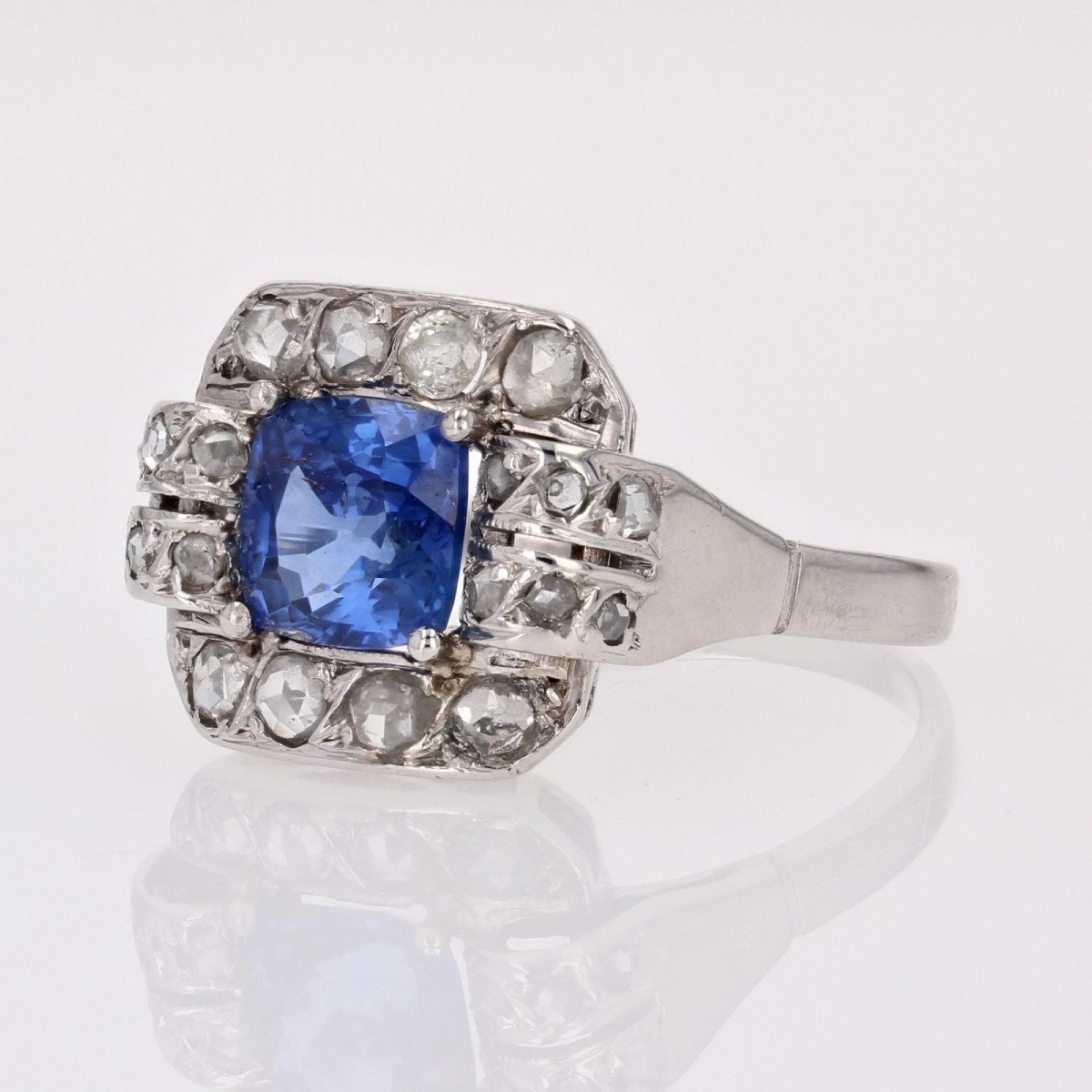 Art Deco Sapphire And Diamond Ring-photo-4