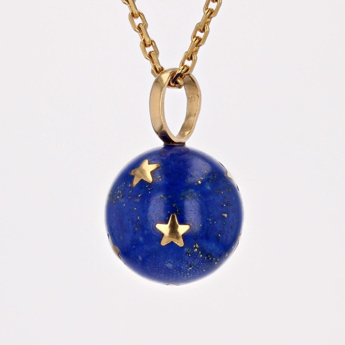 Pendentif Lapis Lazuli Et Ses étoiles d'Or-photo-1