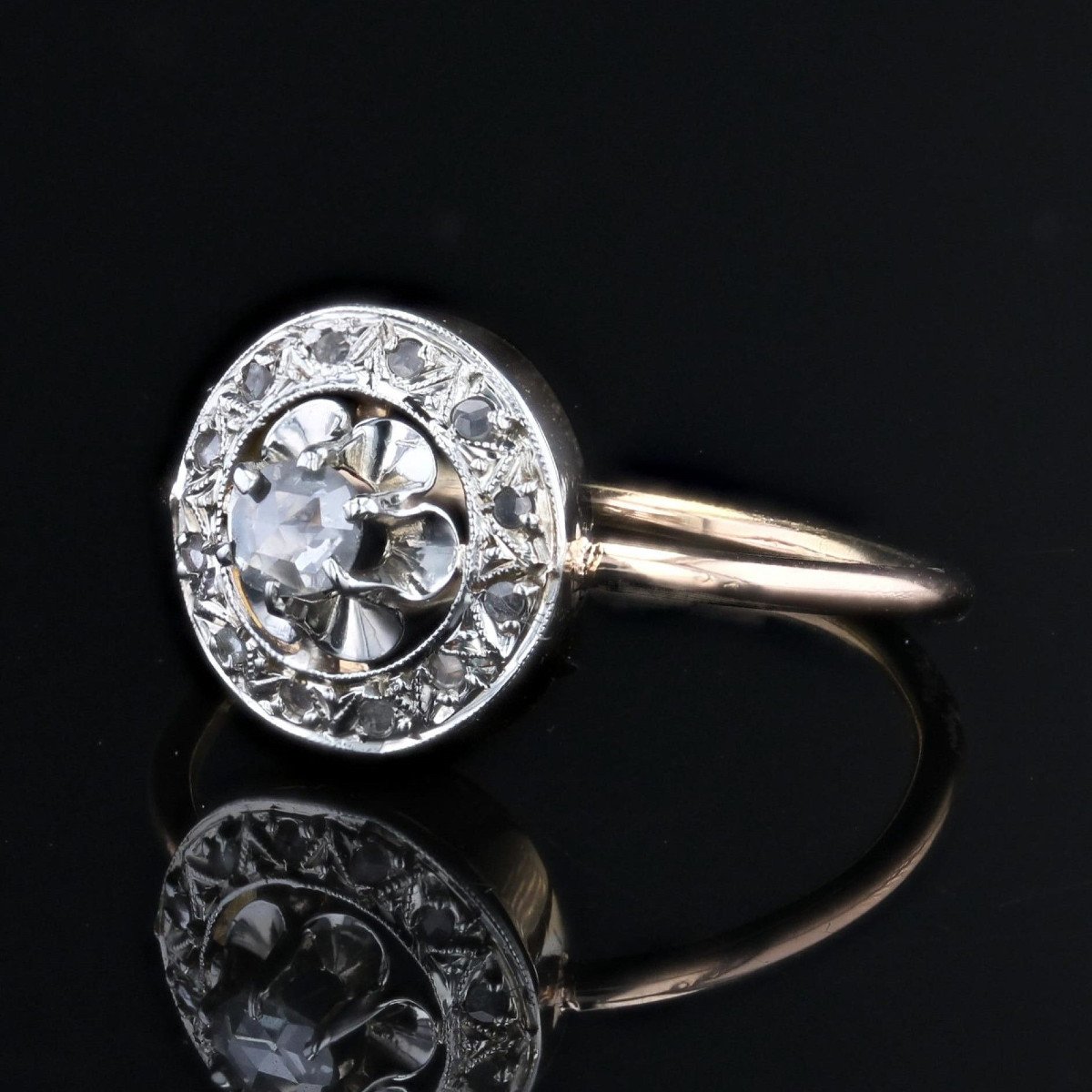 Old Round Rose Cut Diamond Ring-photo-1