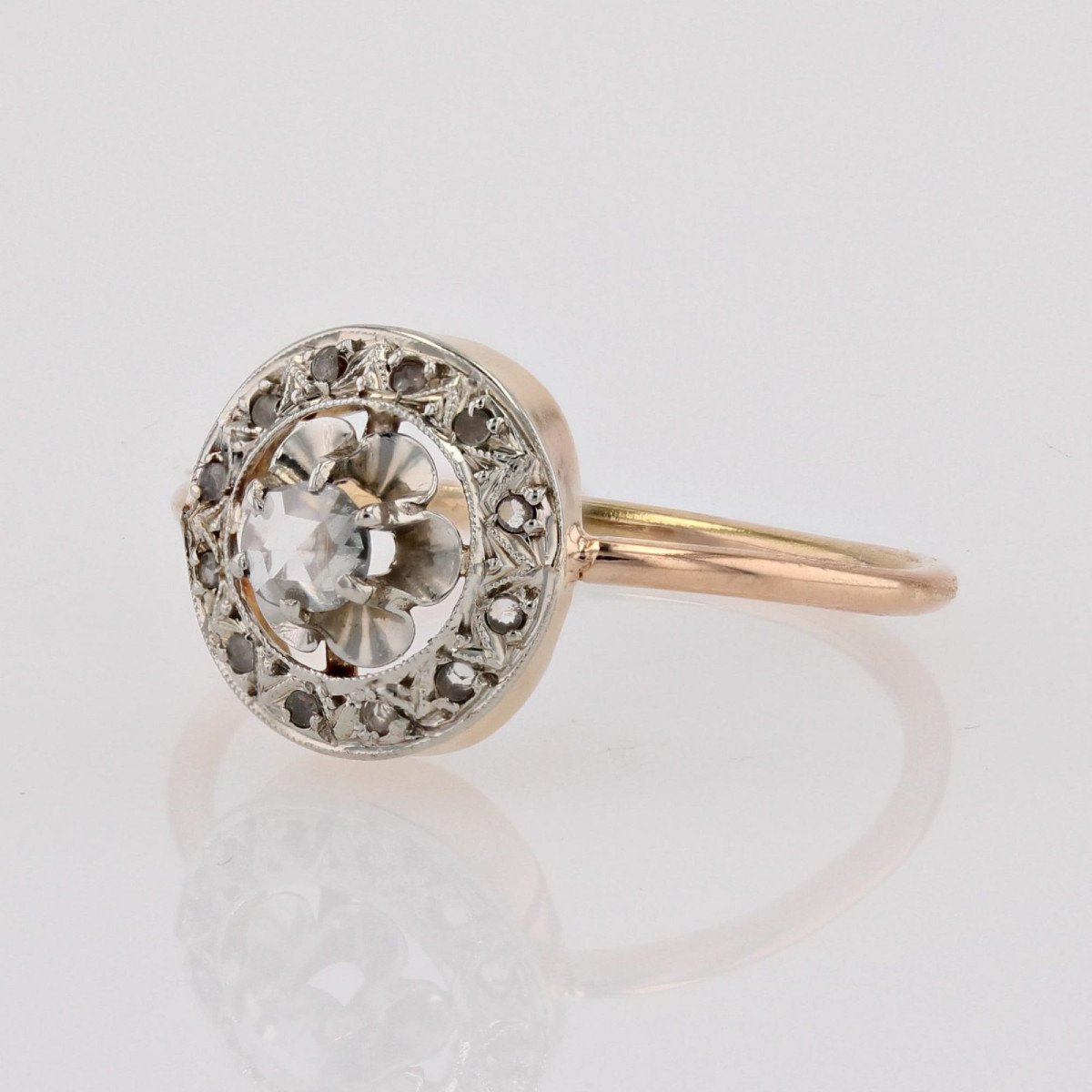 Old Round Rose Cut Diamond Ring-photo-2