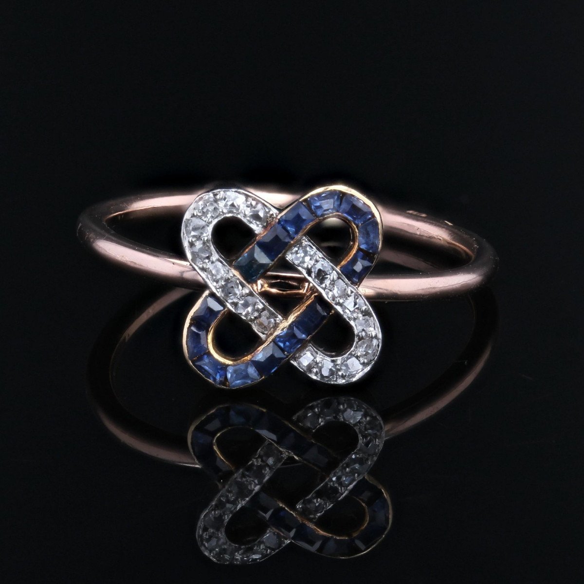 Old Ring With Diamonds And Sapphires-photo-1