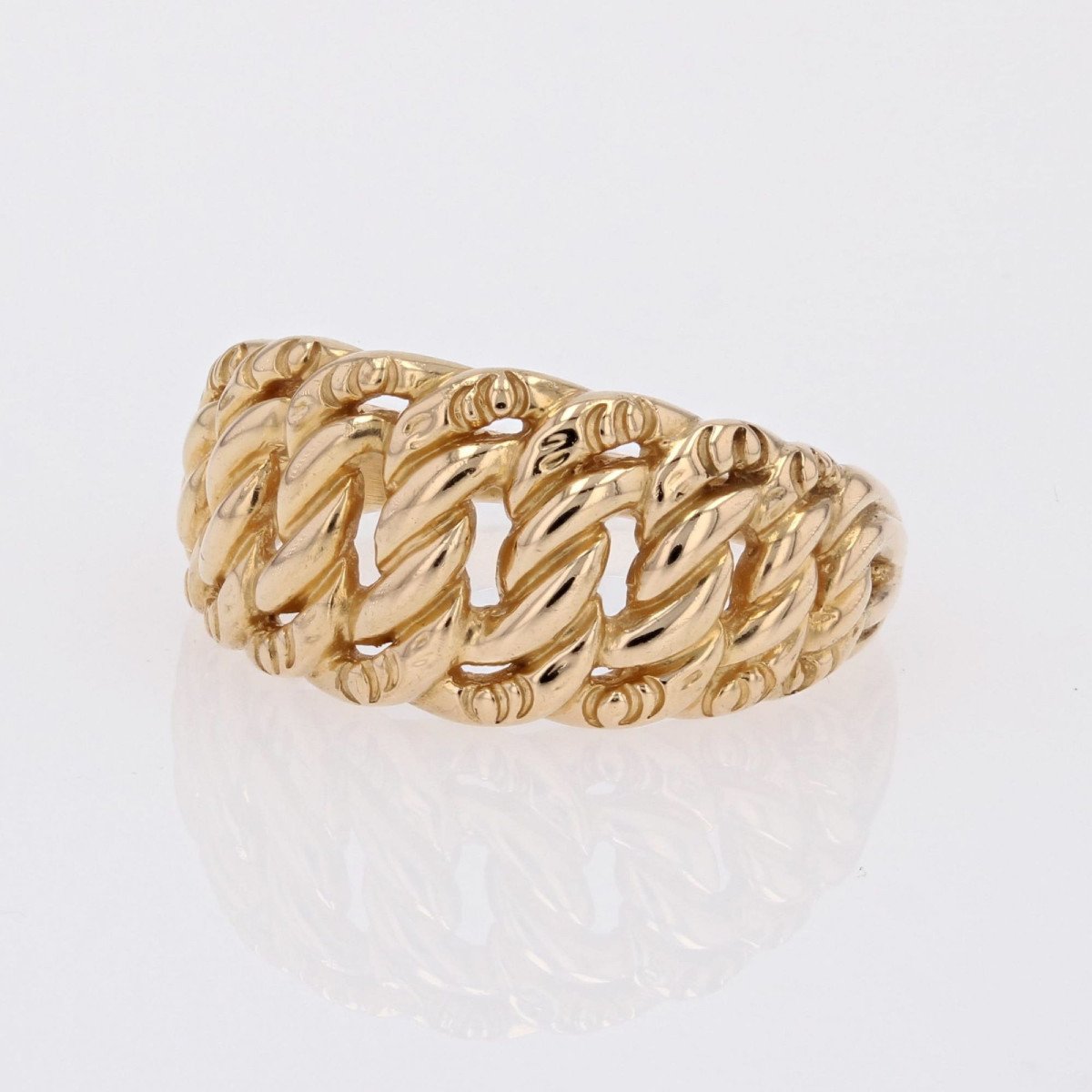 Yellow Gold Curb Ring-photo-3