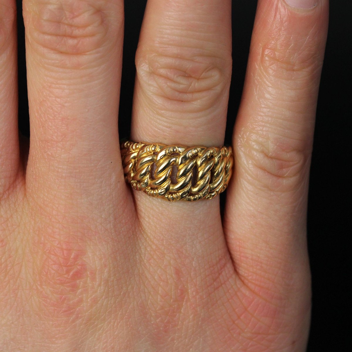 Yellow Gold Curb Ring-photo-1