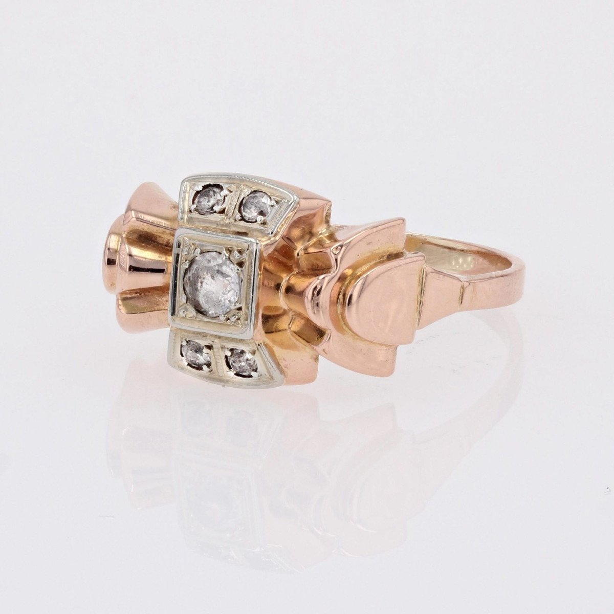 White Sapphire Knot Tank Ring-photo-3