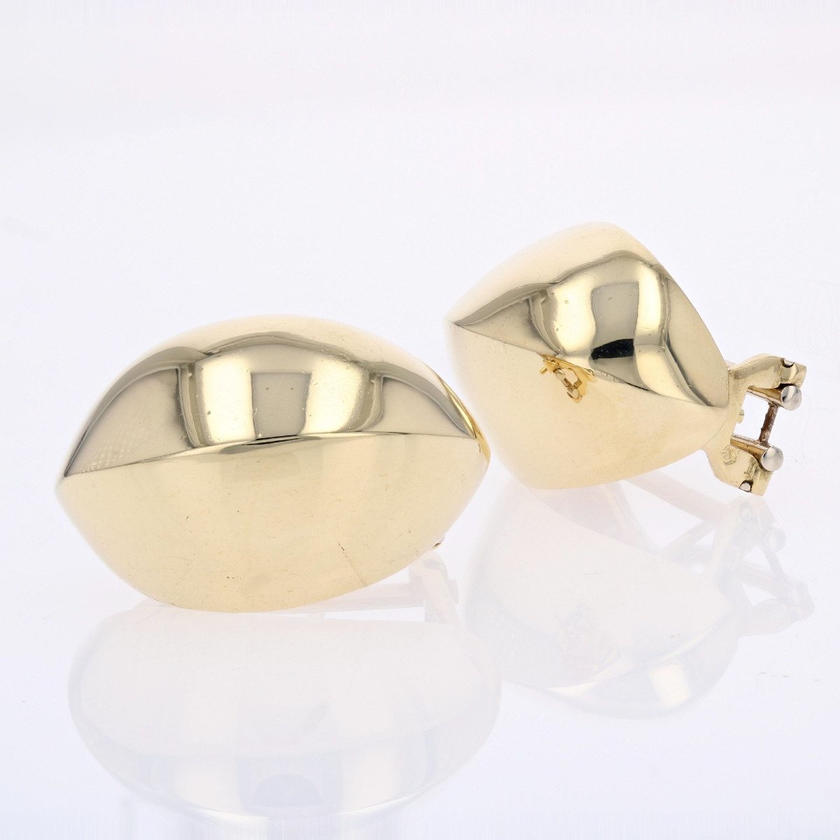 Domed Yellow Gold Earrings-photo-3