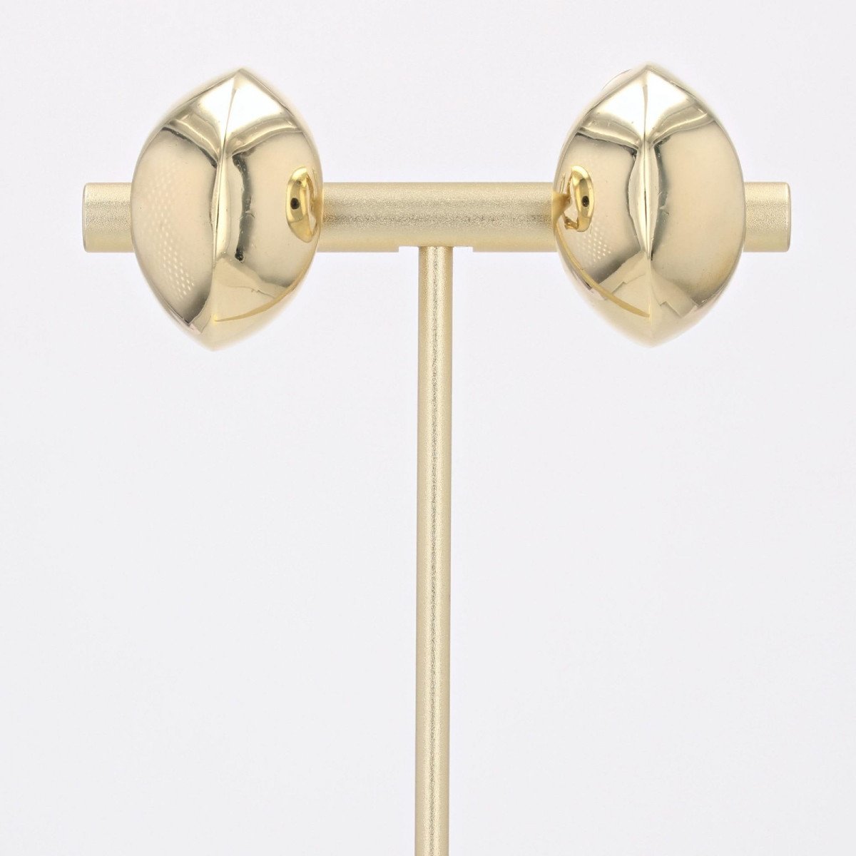 Domed Yellow Gold Earrings-photo-1