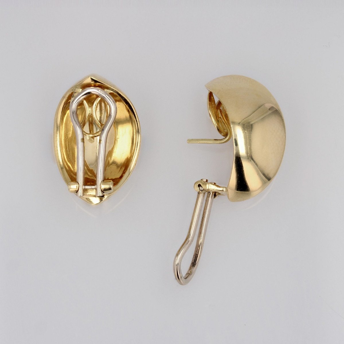 Domed Yellow Gold Earrings-photo-5