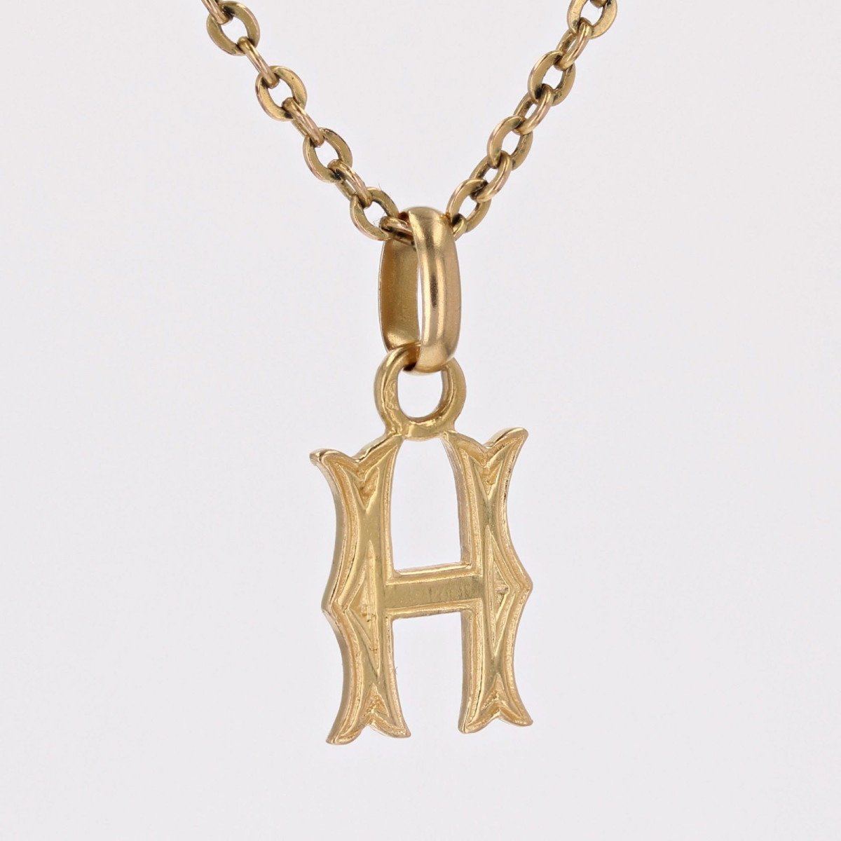 Yellow Gold Letter H Charm-photo-4