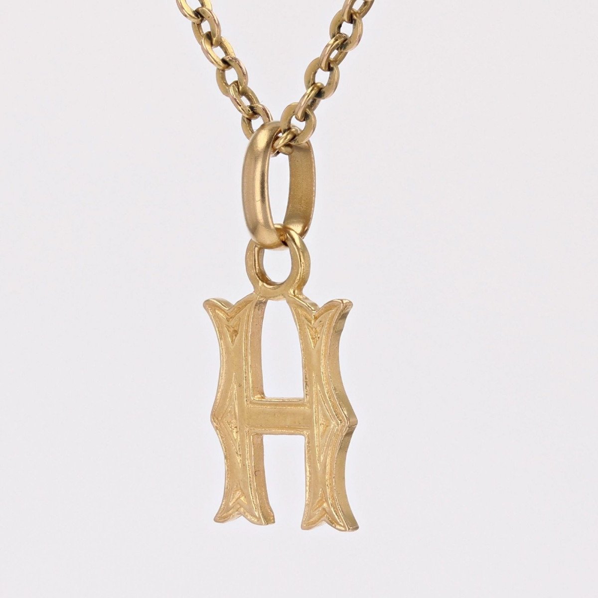 Yellow Gold Letter H Charm-photo-1