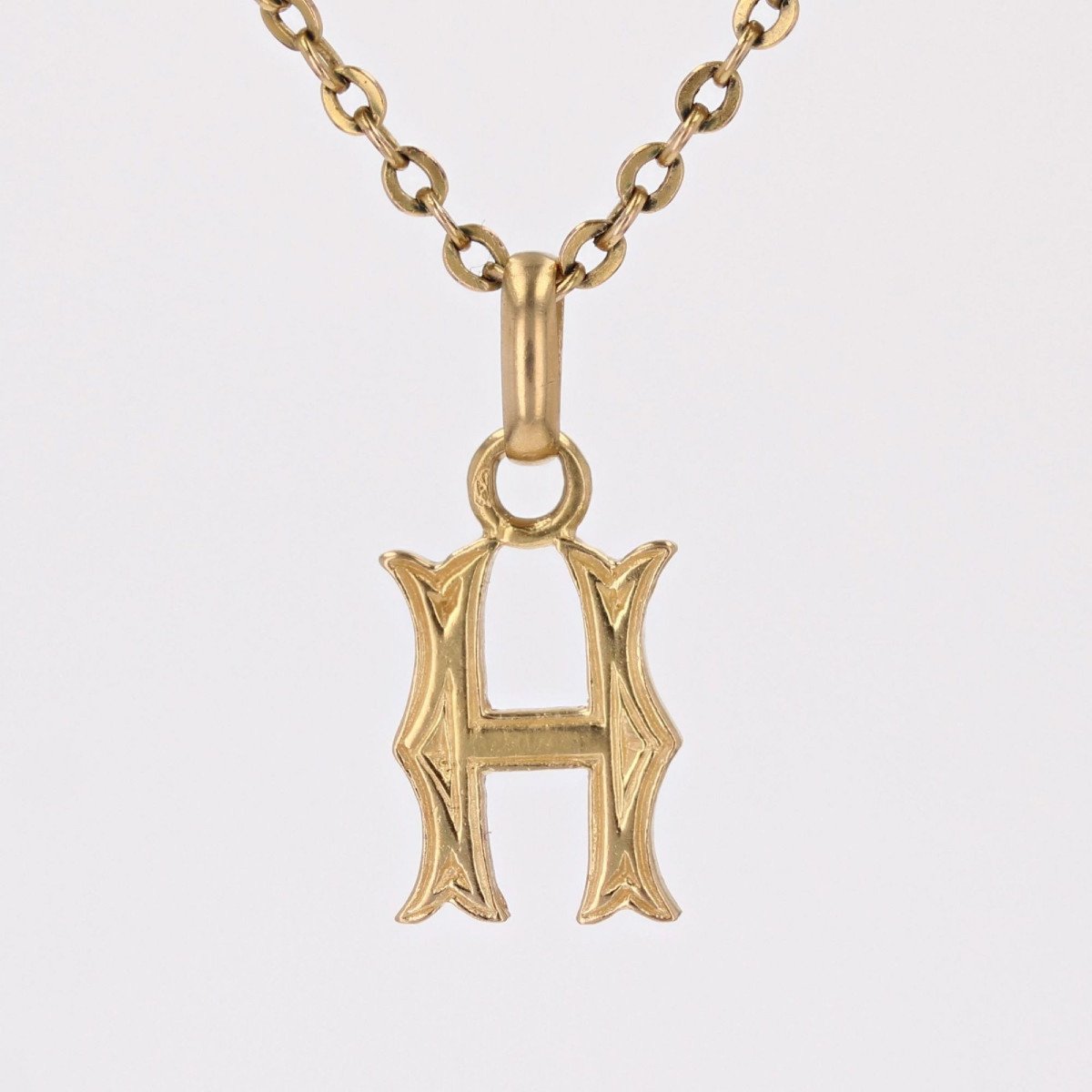 Yellow Gold Letter H Charm-photo-3