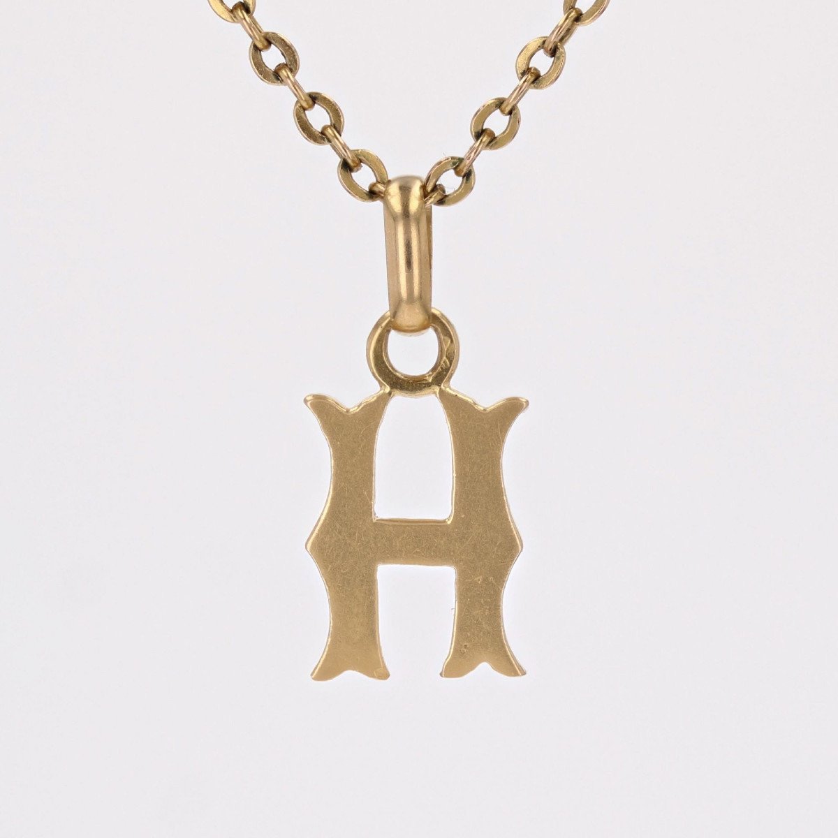 Yellow Gold Letter H Charm-photo-4