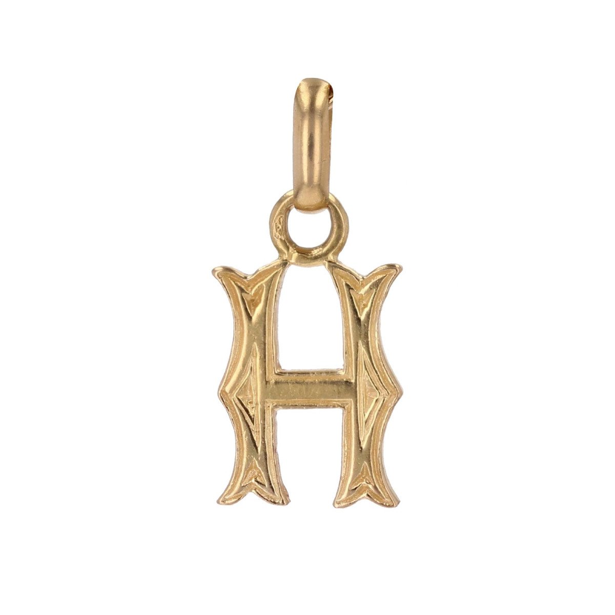 Yellow Gold Letter H Charm