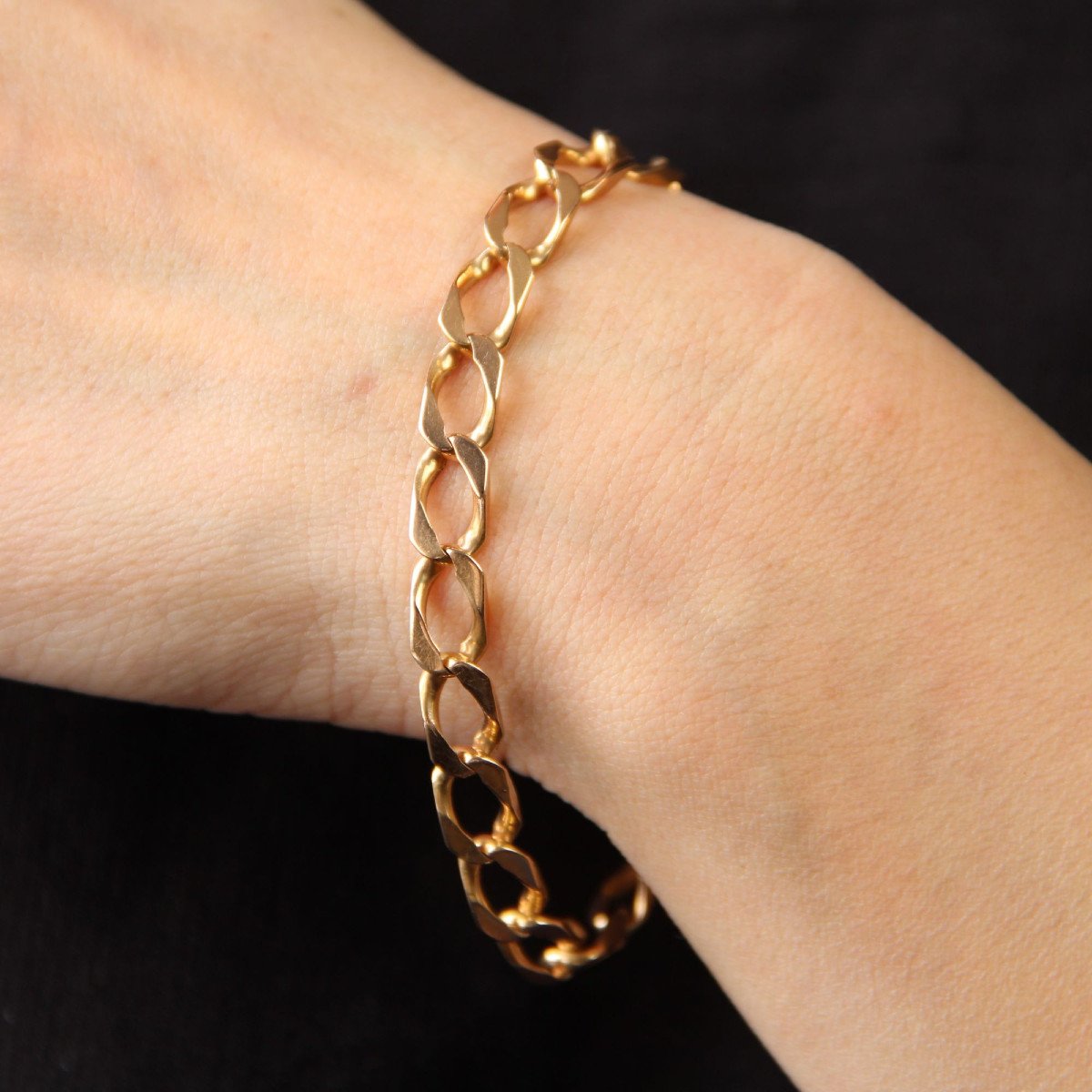 Bracelet Gourmette Or Rose-photo-1