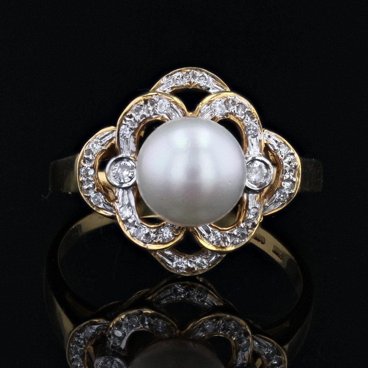 Akoya Cultured Pearl Ring And Its Openwork And Diamond Setting-photo-1