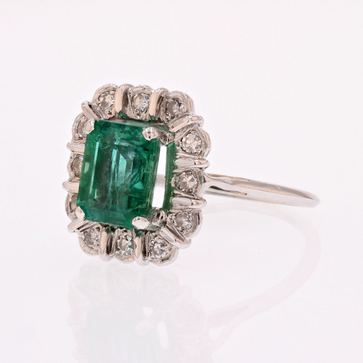 Emerald Flower And Diamond Ring-photo-4