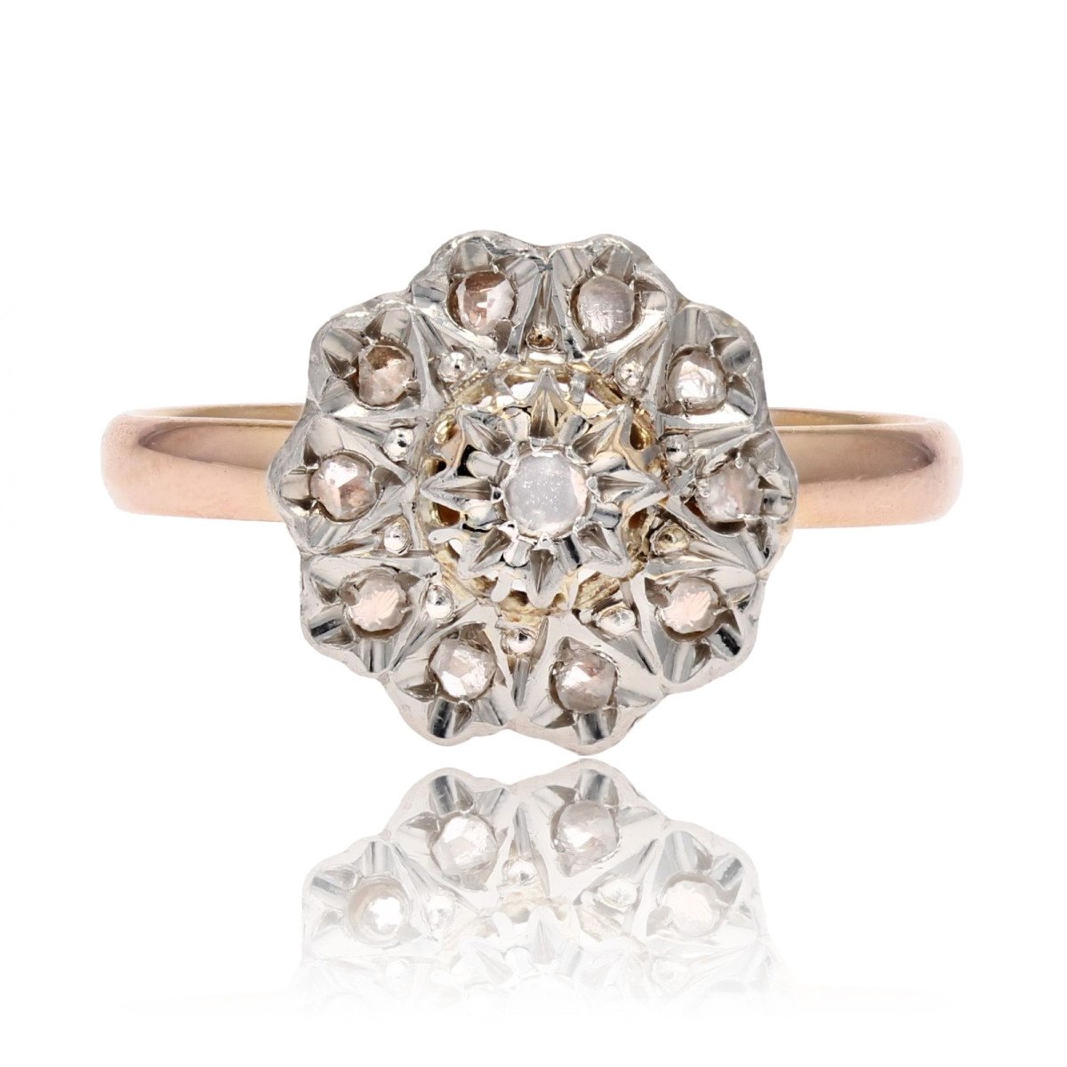 Rose Gold Diamond Flower Ring