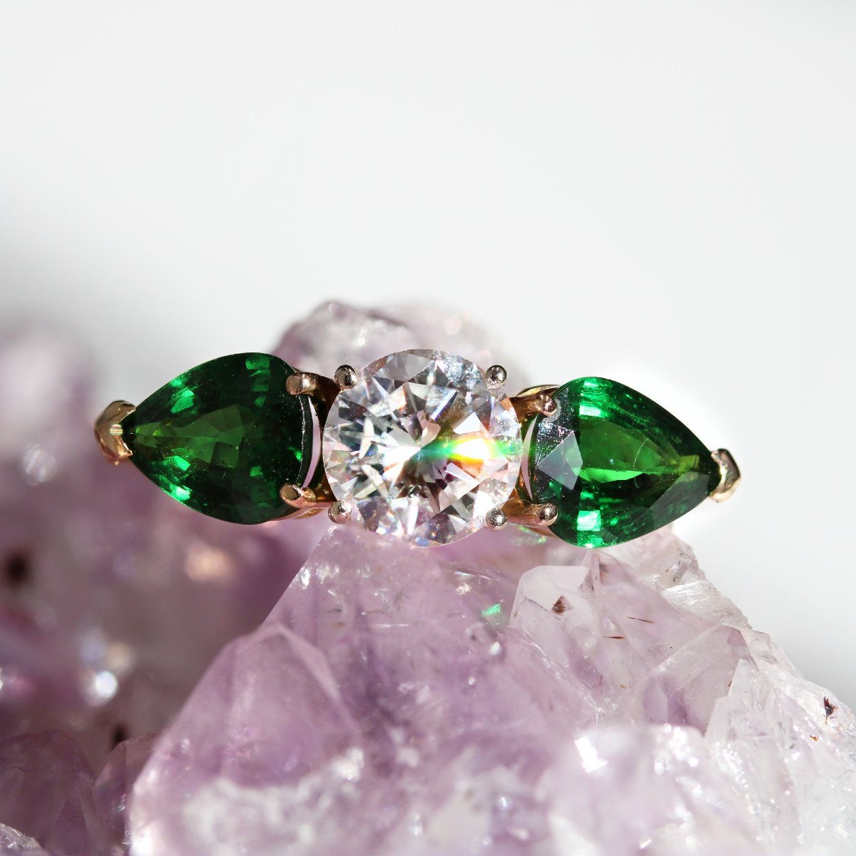 Diamond And Tsavorite Garnet Ring-photo-3