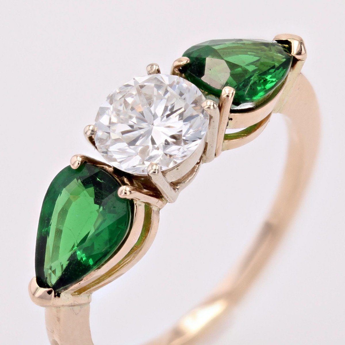 Diamond And Tsavorite Garnet Ring-photo-5