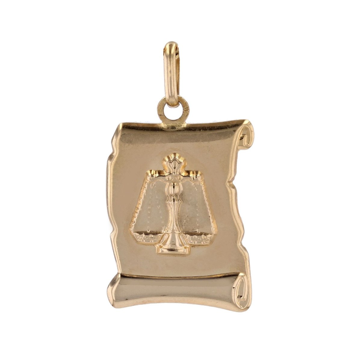 Yellow Gold Medal Libra Sign