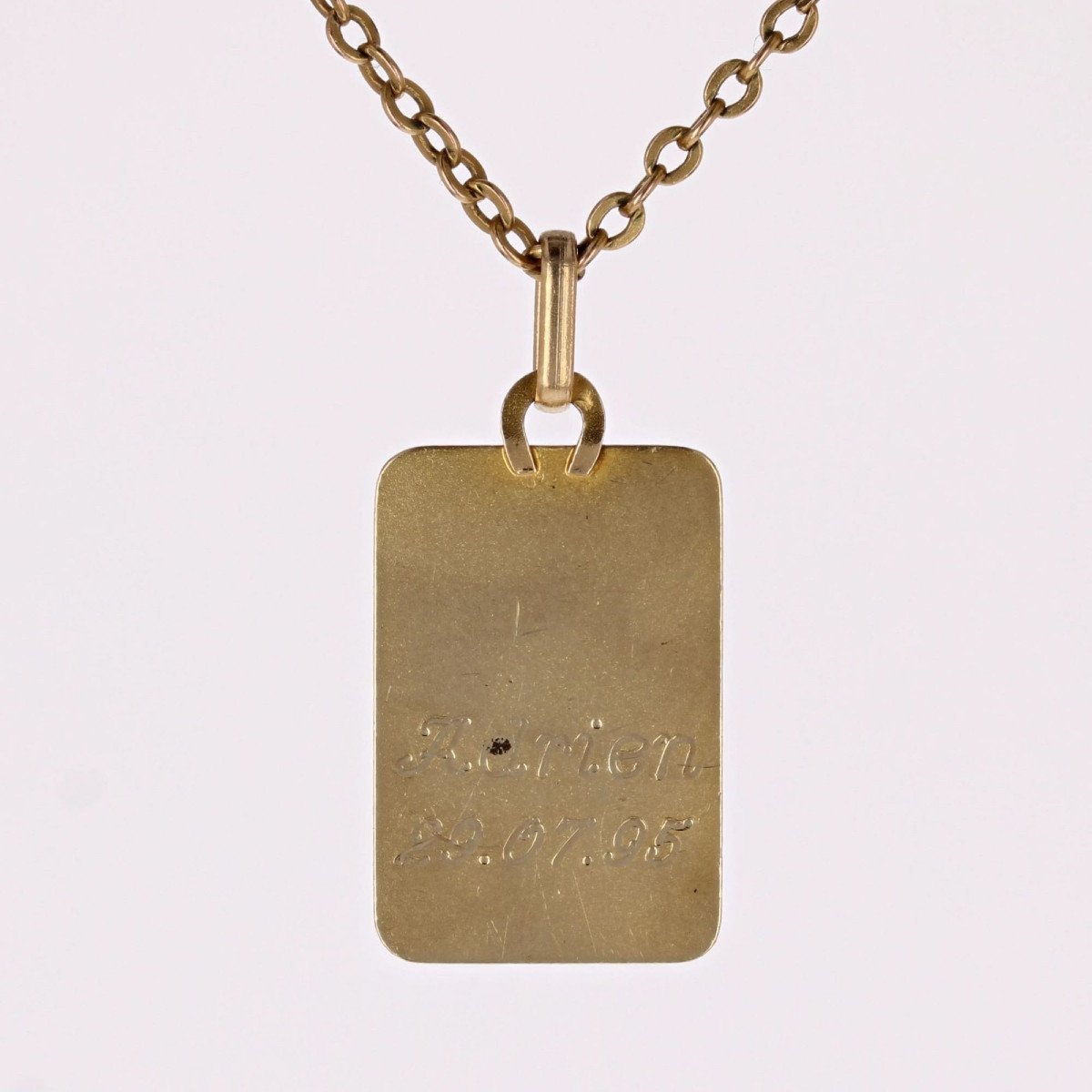 Saint Christopher Rectangular Yellow Gold Medal-photo-4