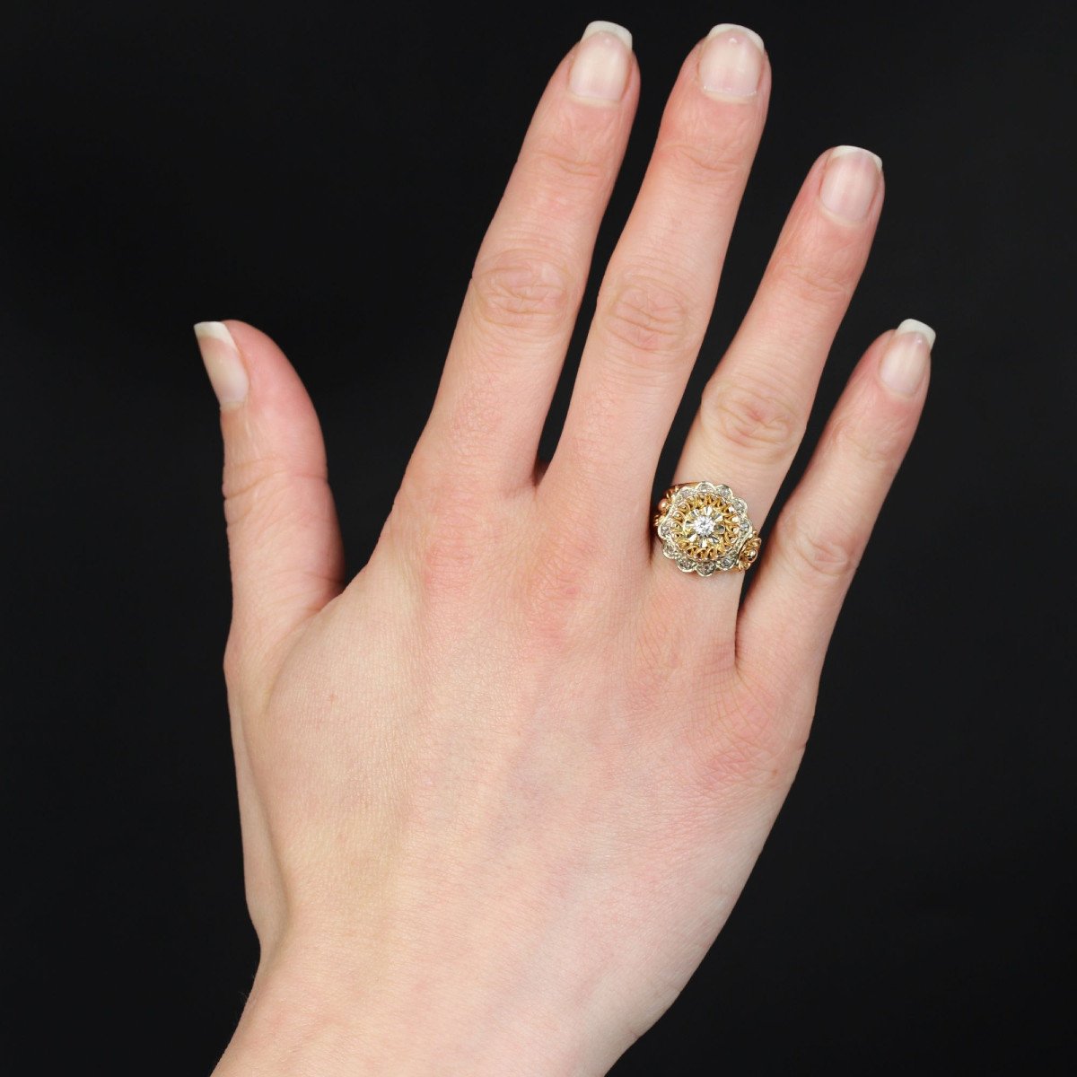 Vintage Rose Gold And Diamond Ring-photo-2