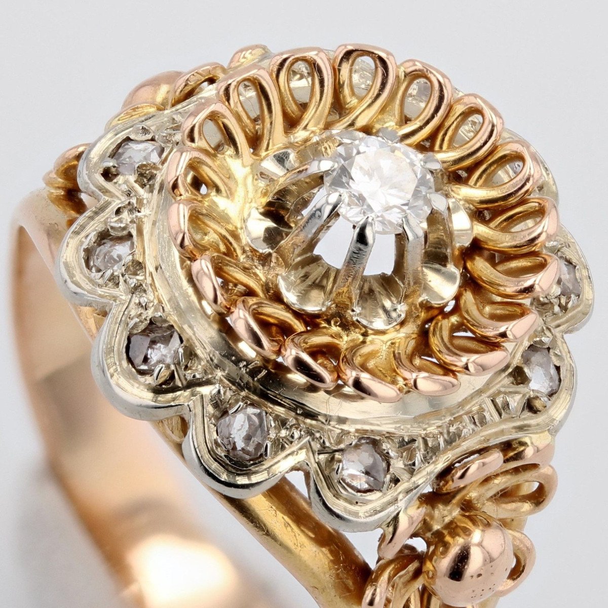 Vintage Rose Gold And Diamond Ring-photo-5