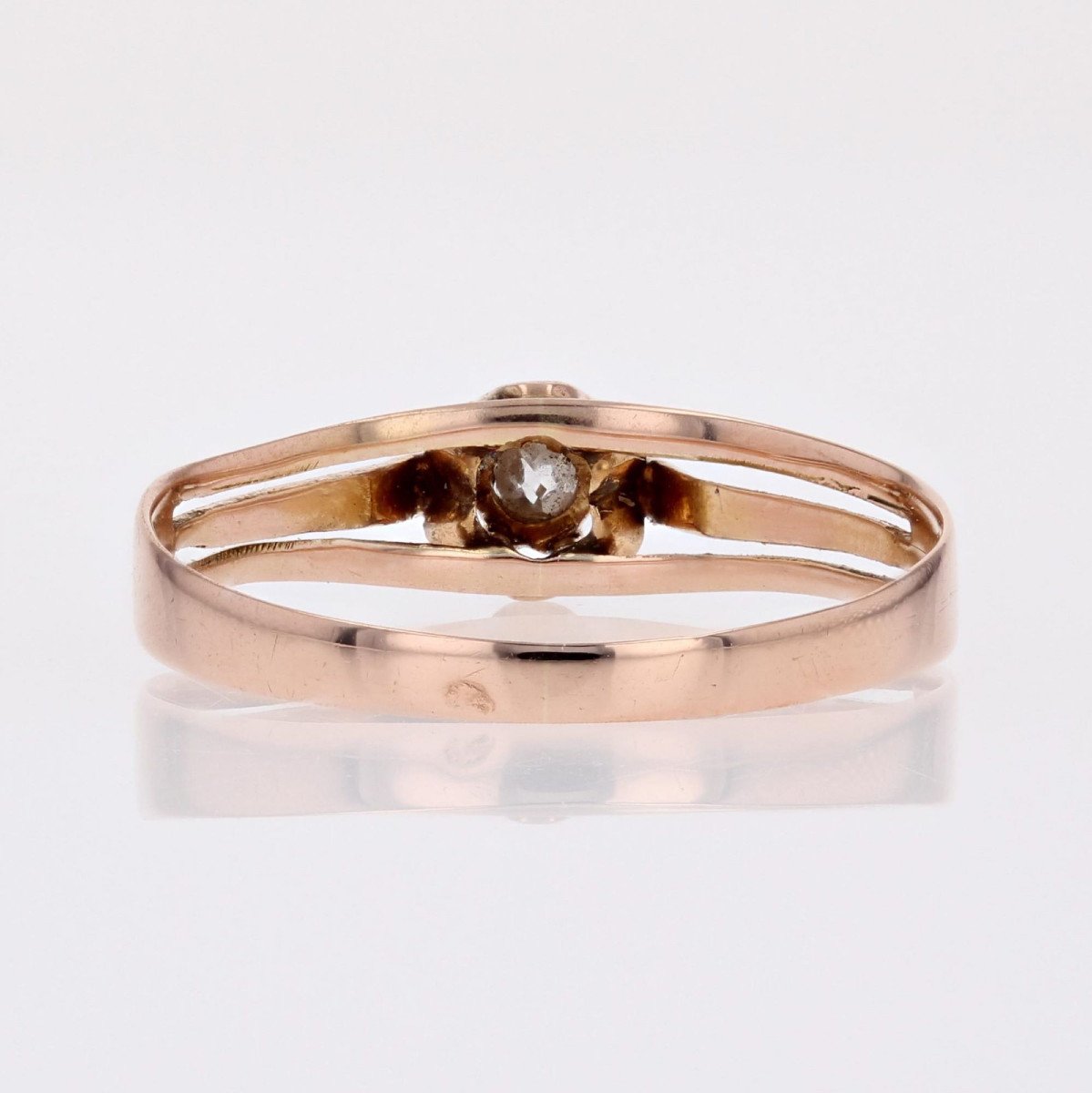 Old Solitaire Diamond Ring Rose Gold-photo-2