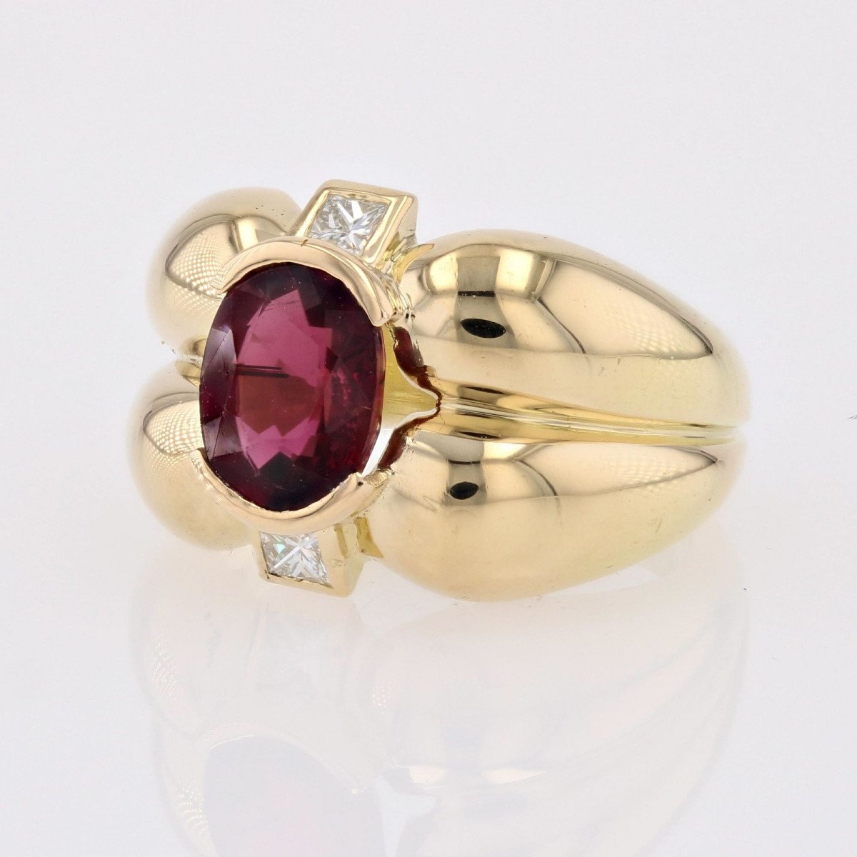 Polylobed Tourmaline And Diamond Ring-photo-4