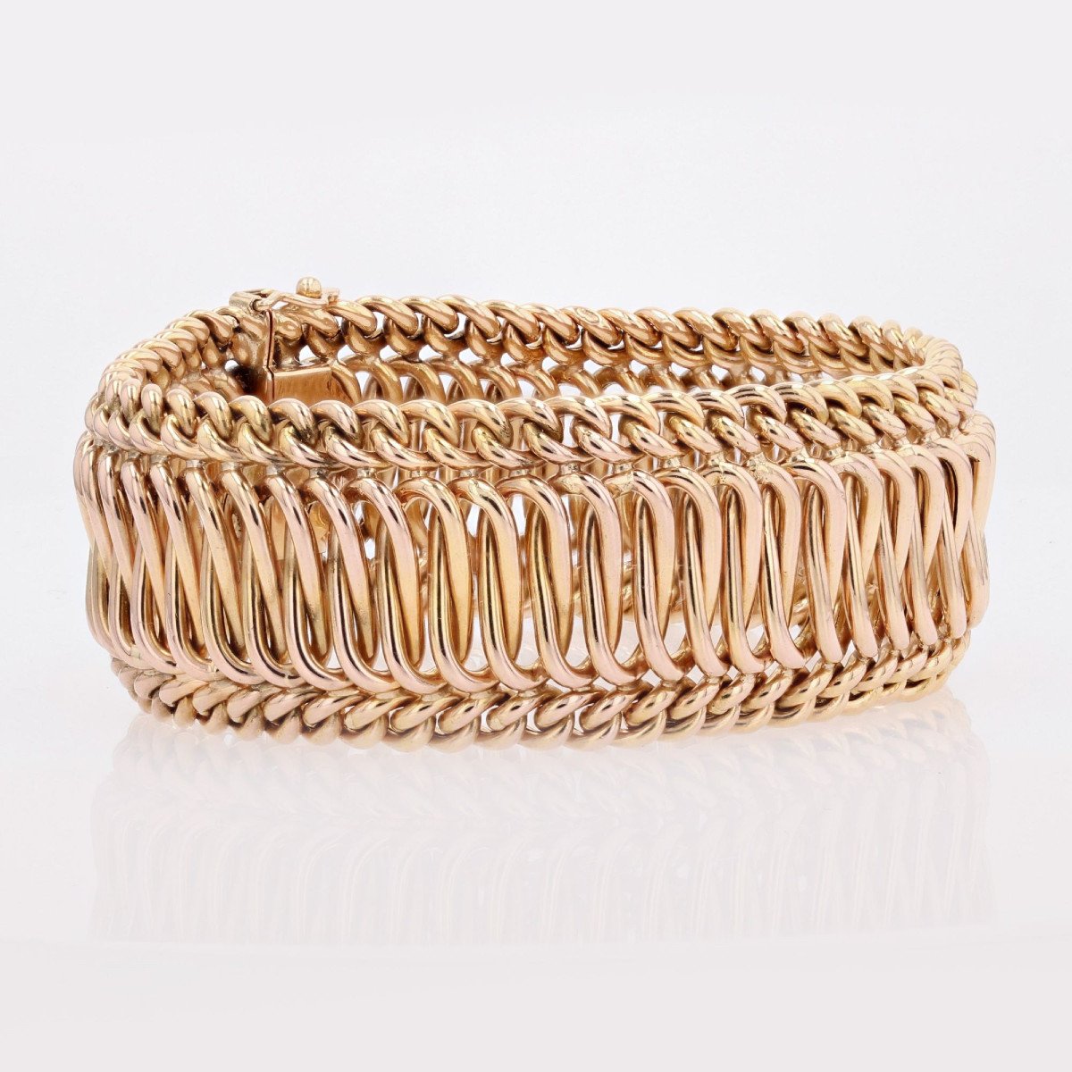 Vintage Openwork Rose Gold Bracelet-photo-2