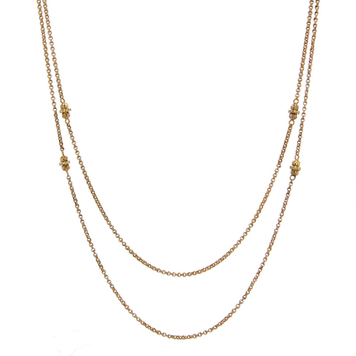 Long Old Long Necklace Chain In Yellow Gold