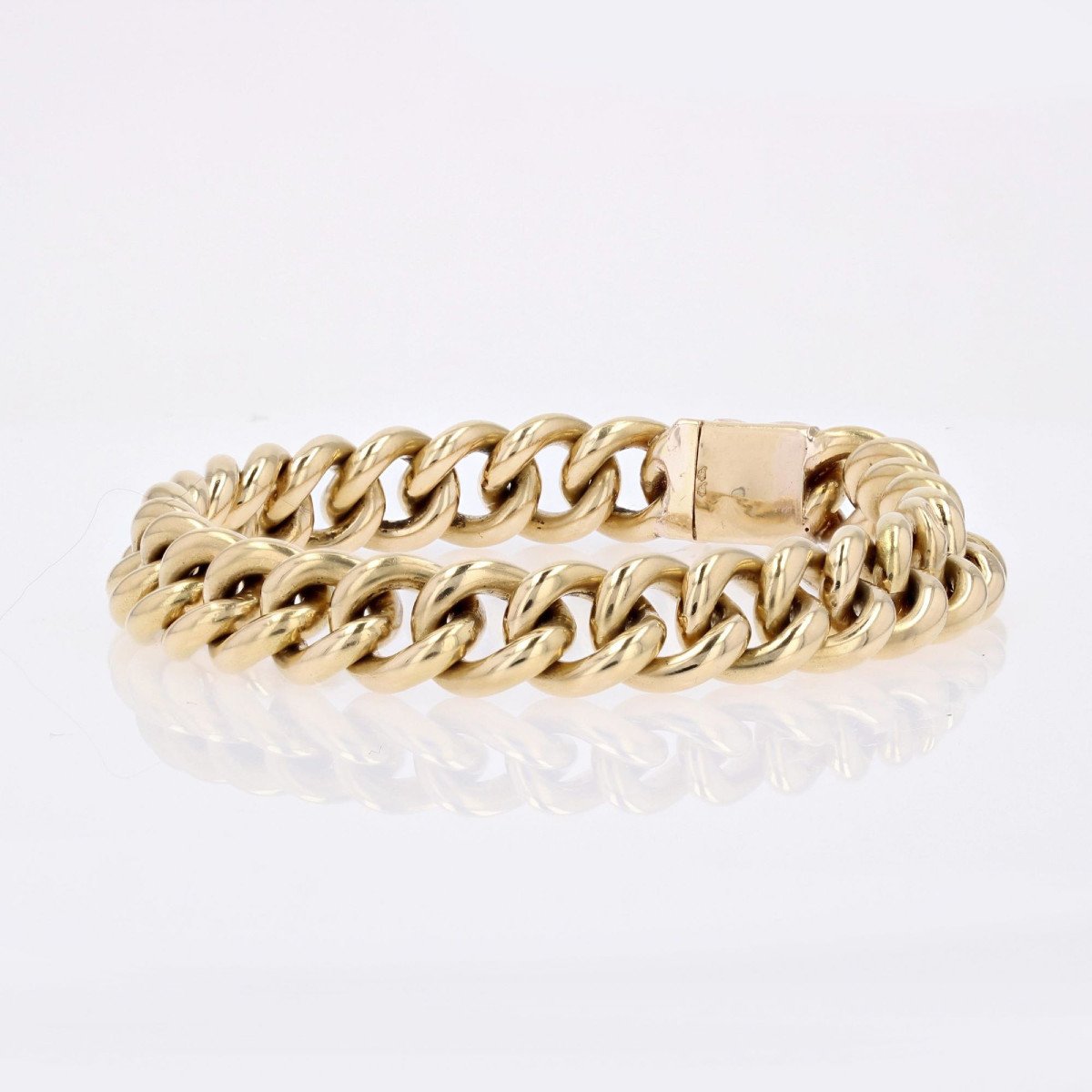 Old Yellow Gold Curb Bracelet-photo-1