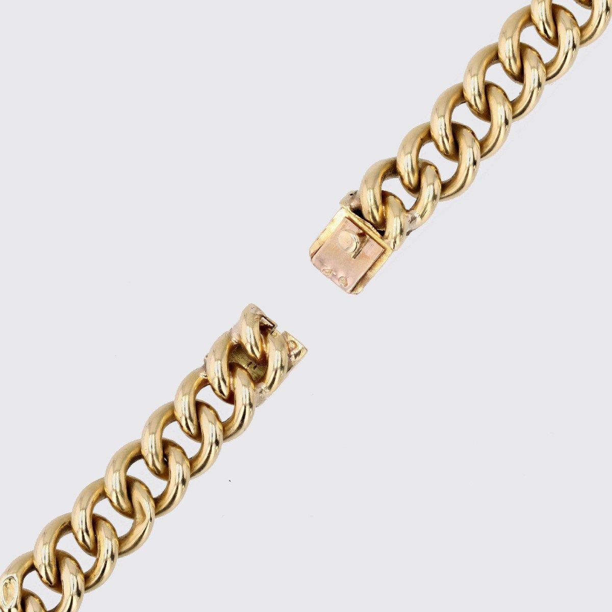 Old Yellow Gold Curb Bracelet-photo-5