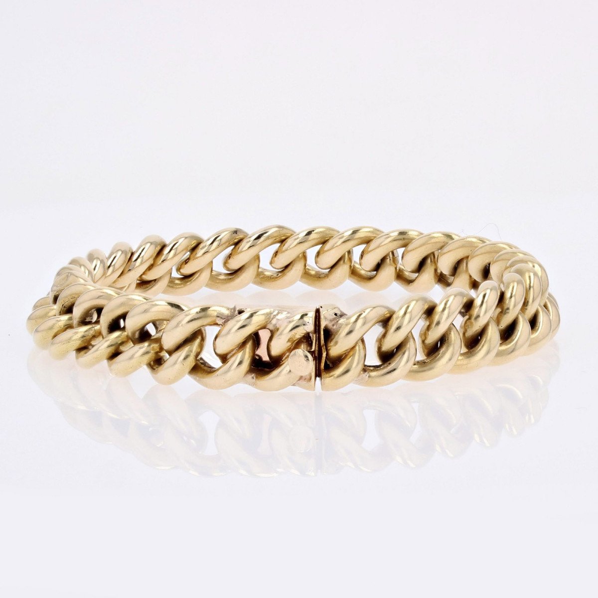 Old Yellow Gold Curb Bracelet-photo-6