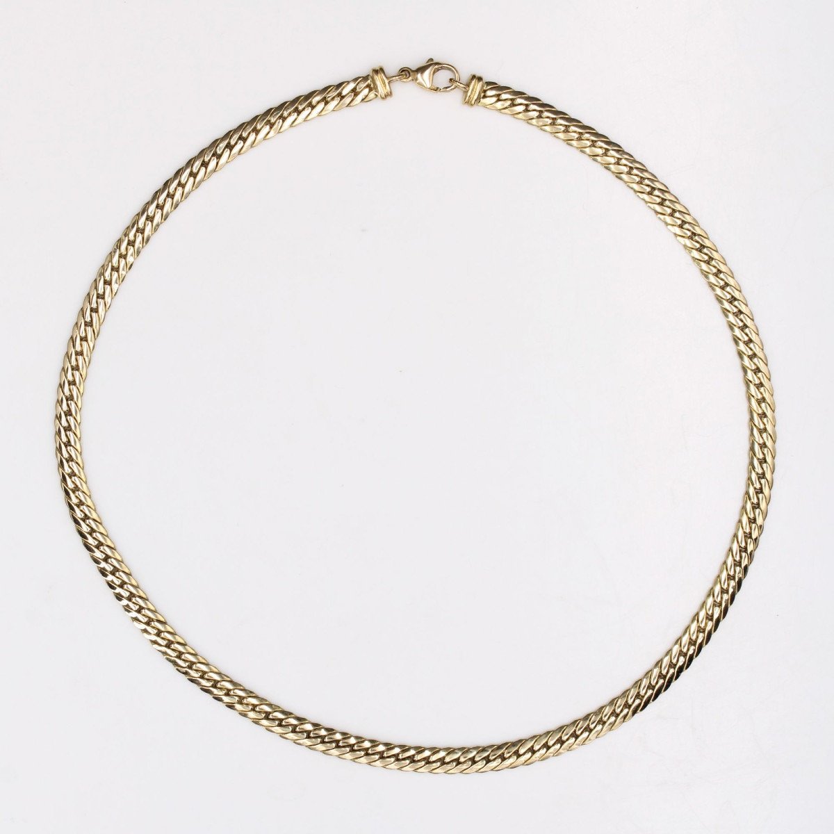 Used Yellow Gold Choker Necklace-photo-3