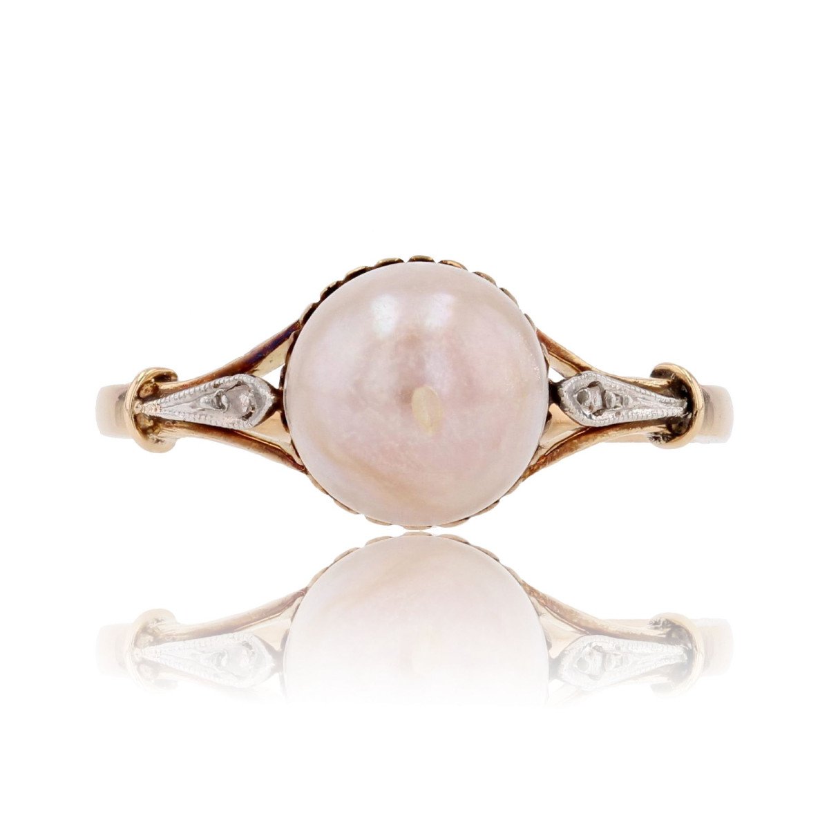 Old Pearl And Rose Cut Diamond Ring