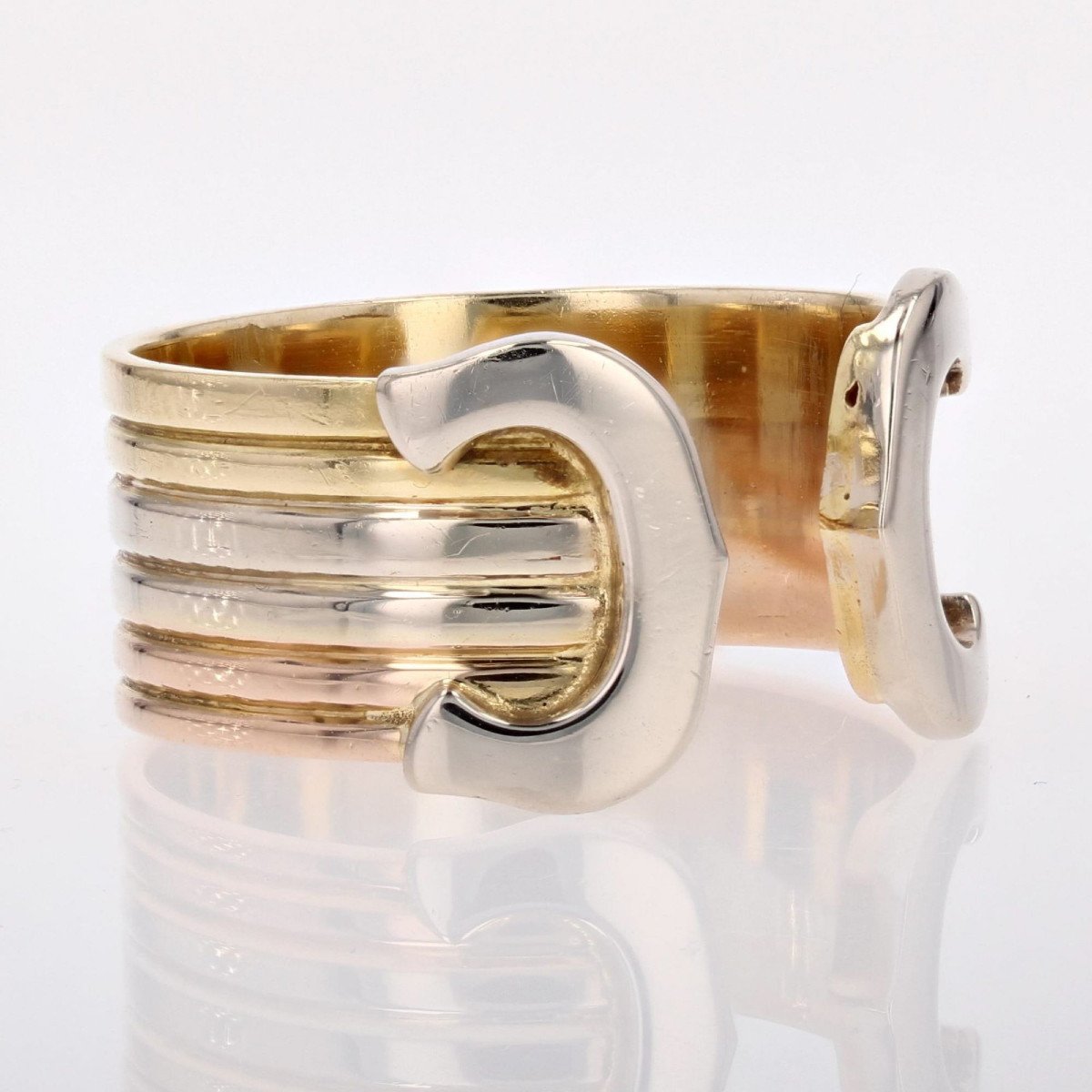 Cartier Style 3 Gold Ring-photo-4