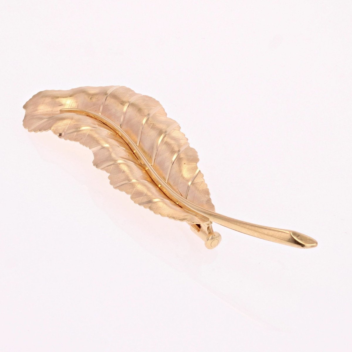 Broche Feuille Or Rose-photo-3