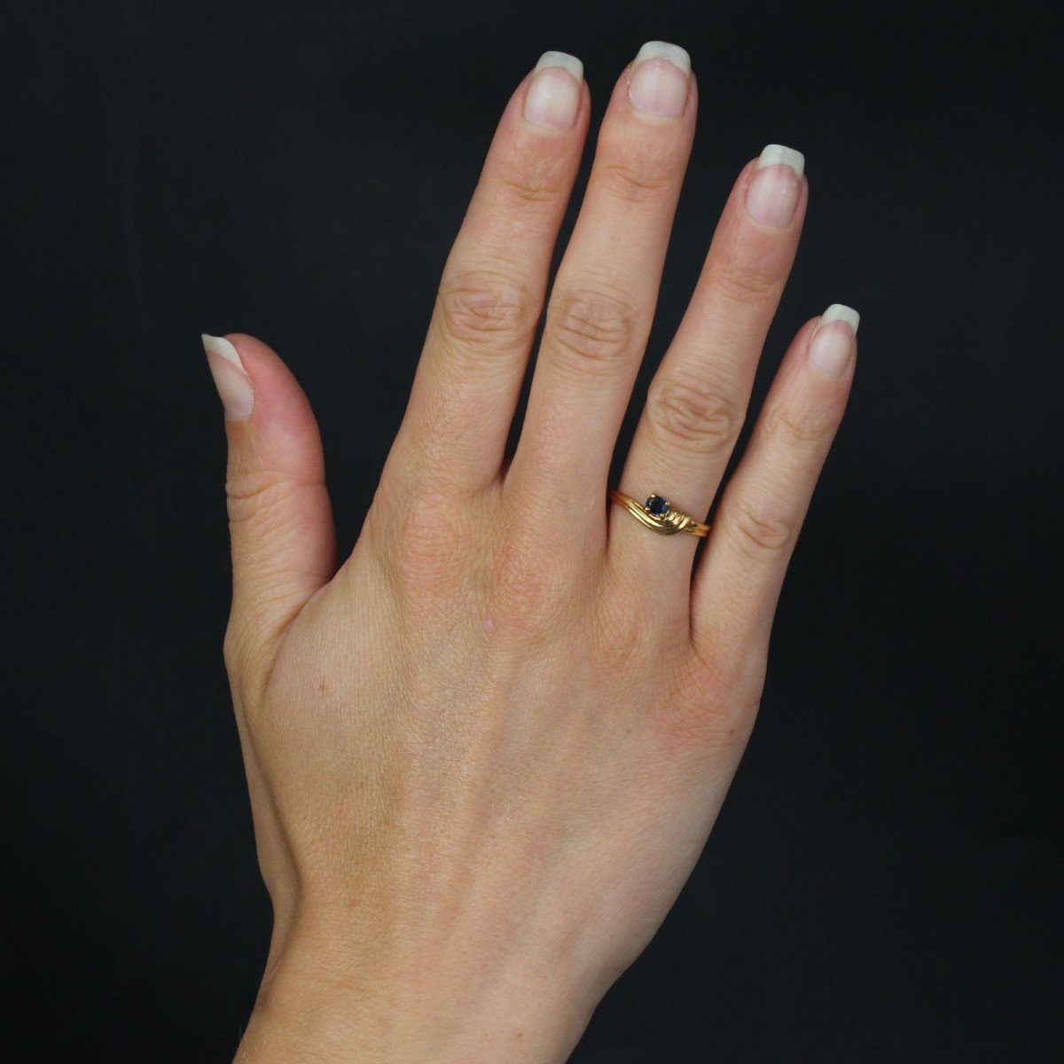 Bague Or Jaune Saphir-photo-2