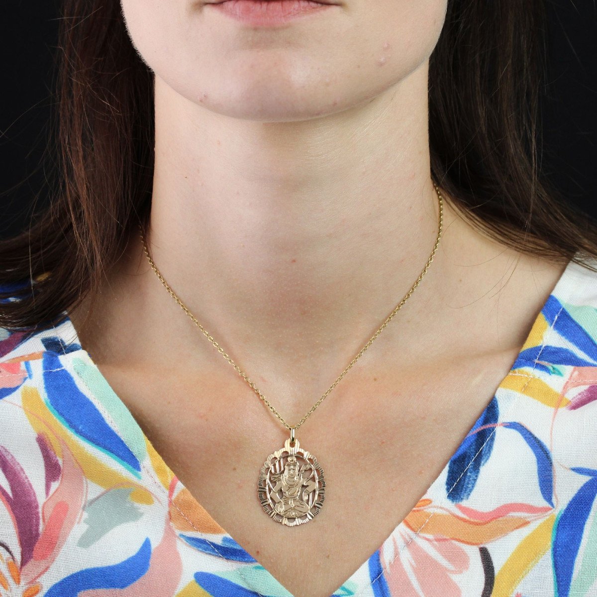 Pendentif Shiva Or Rose-photo-2