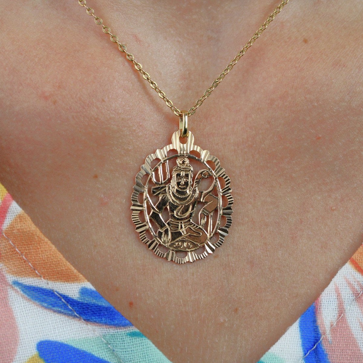 Pendentif Shiva Or Rose-photo-2