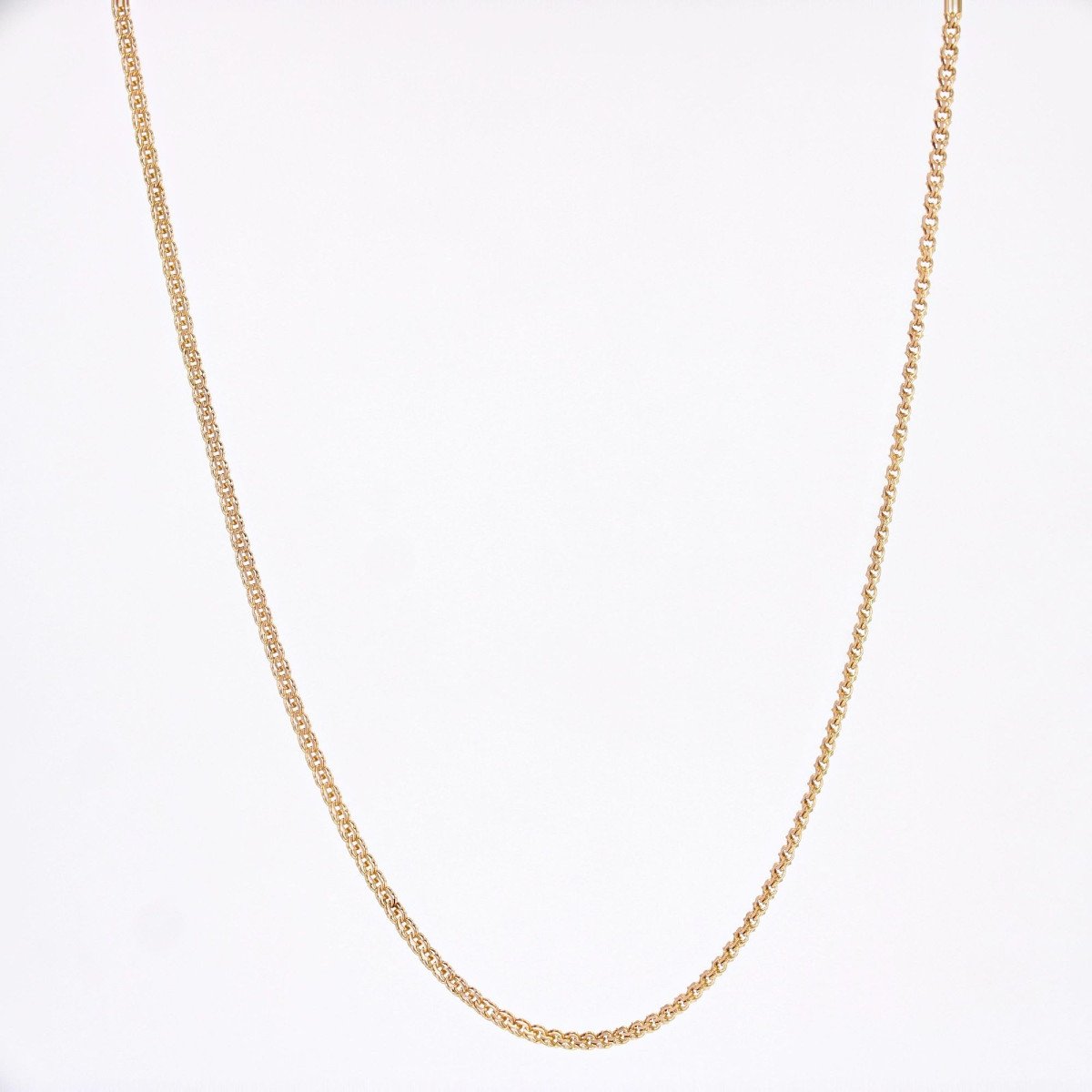 Antique Double Jaseron Mesh Yellow Gold Chain-photo-1