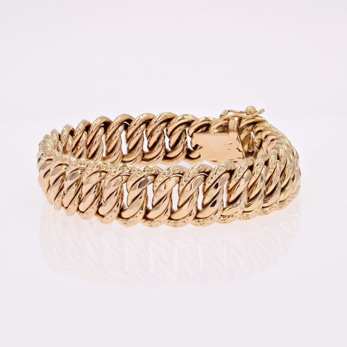 Retro Rose Gold Curb Bracelet-photo-1