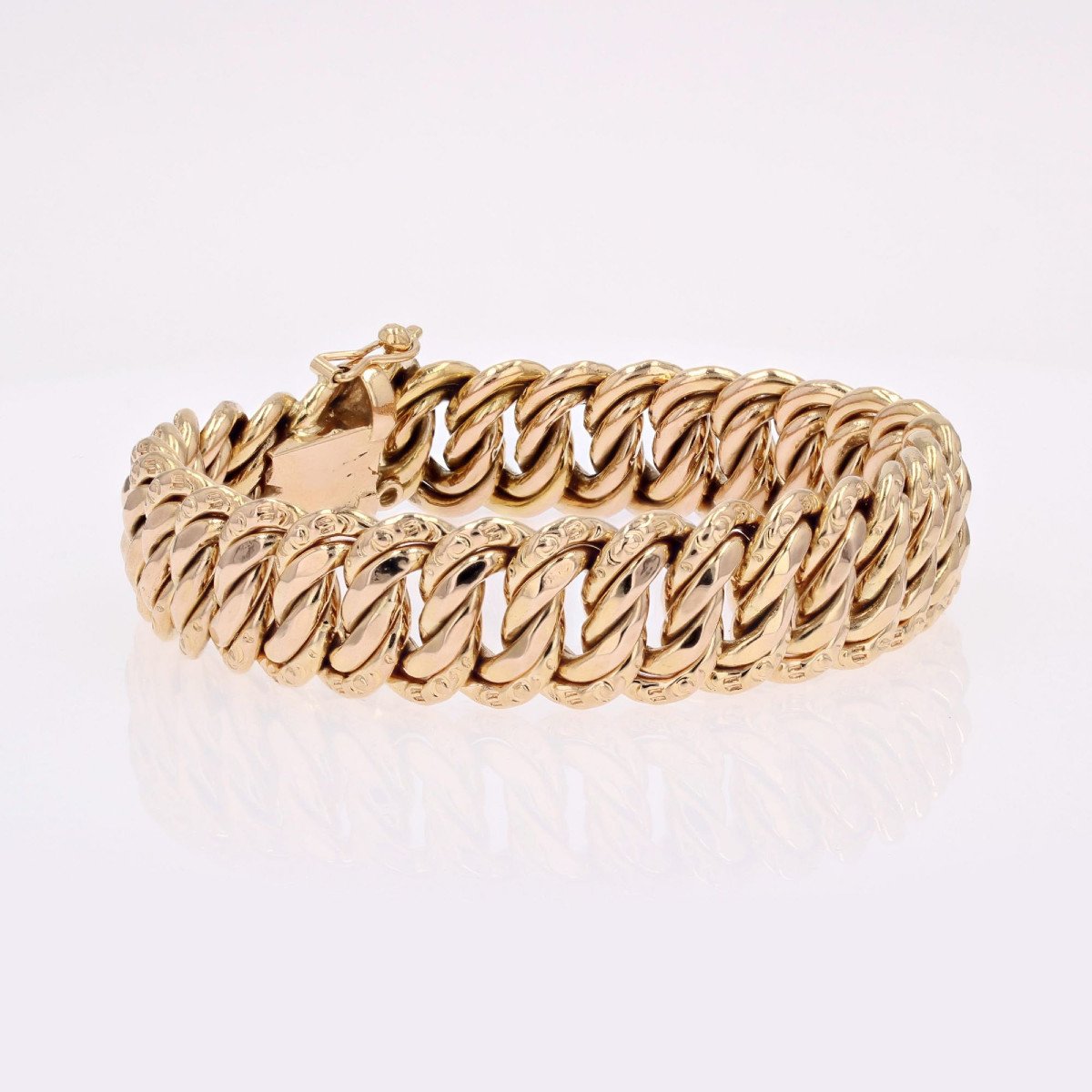 Retro Rose Gold Curb Bracelet-photo-2